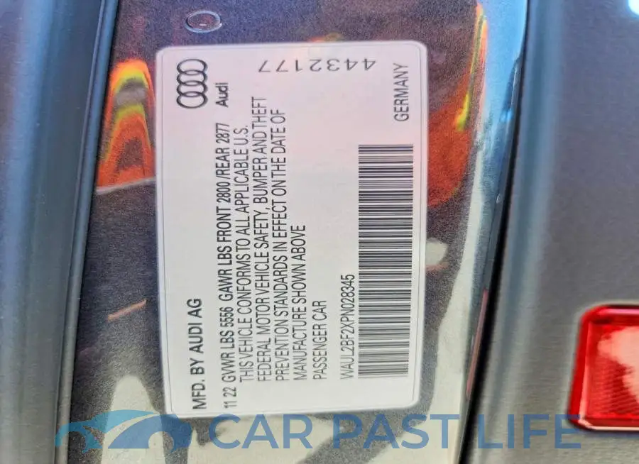 WAUL2BF2XPN028345# 13