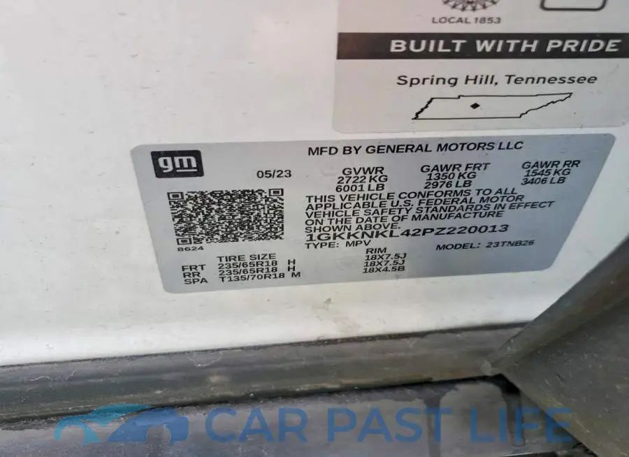 1GKKNKL42PZ220013# 13