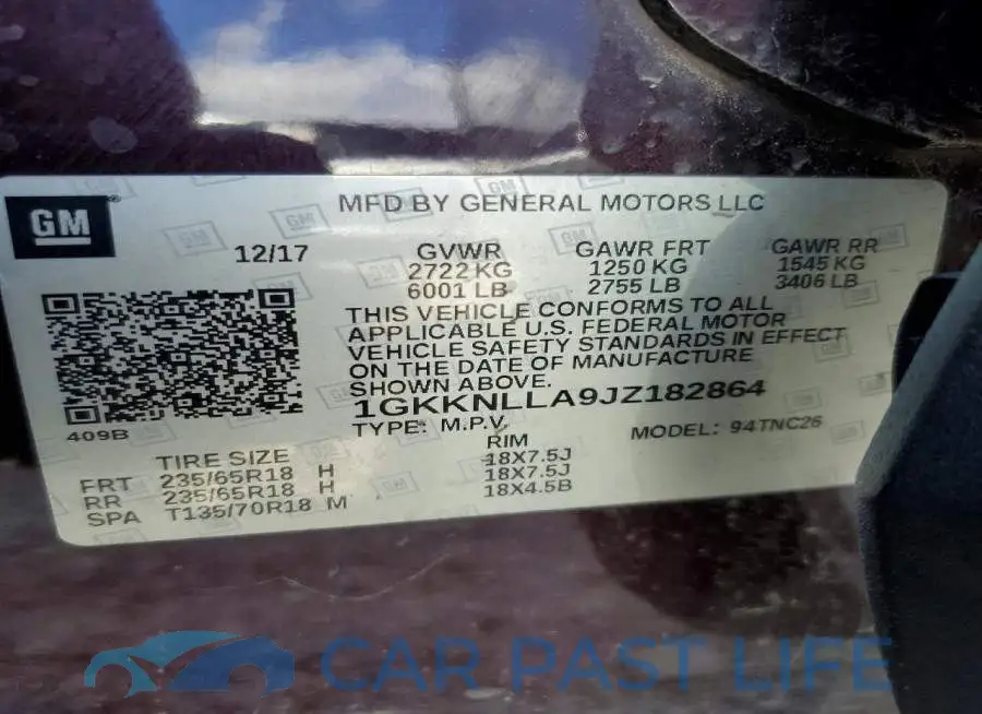 1GKKNLLA9JZ182864# 14
