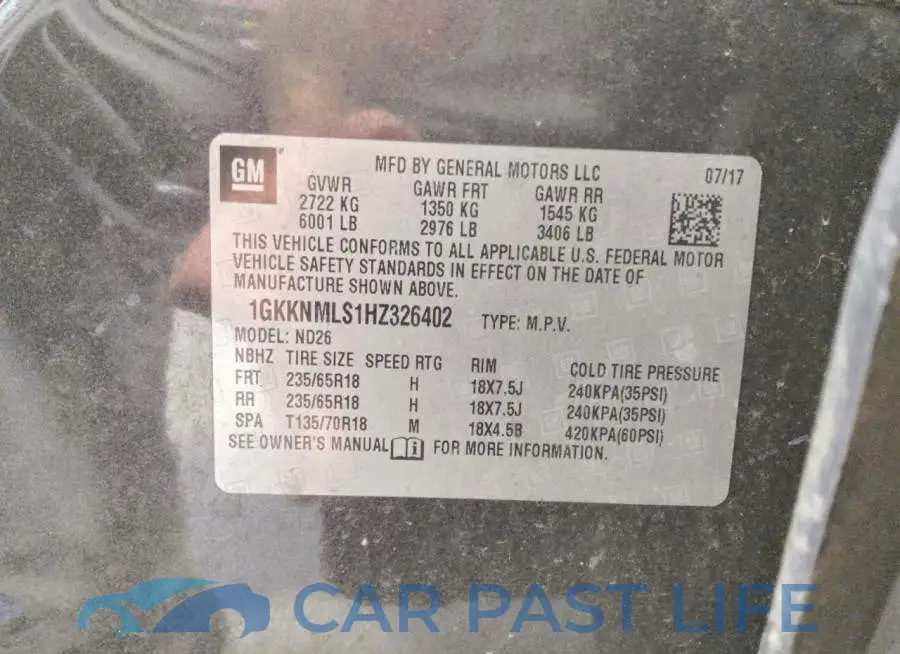1GKKNMLS1HZ326402# 13