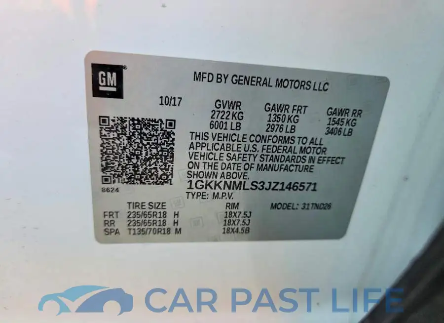 1GKKNMLS3JZ146571# 12