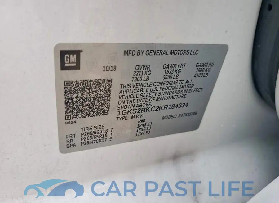 1GKS2BKC2KR184334# 13