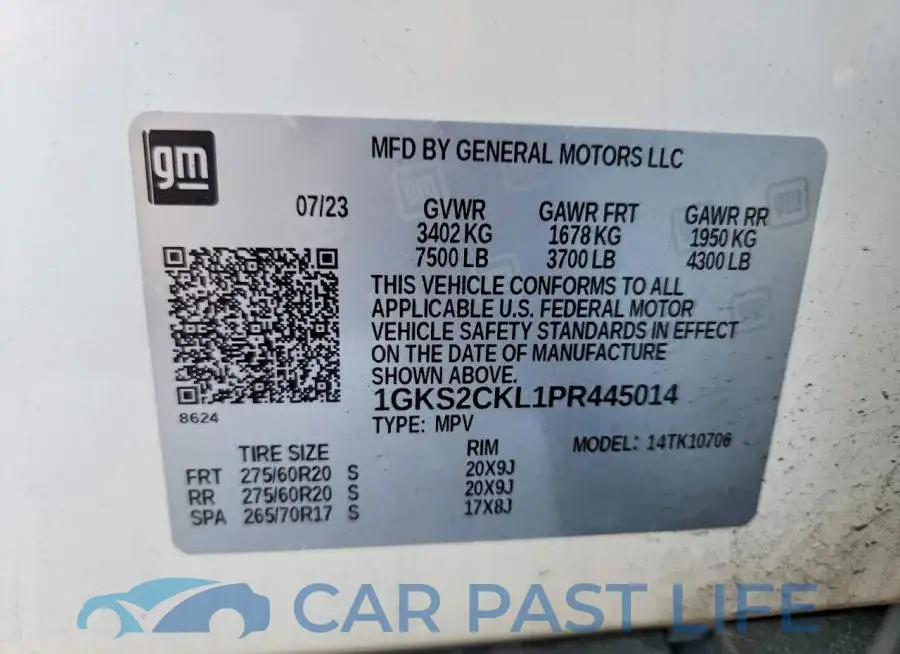 1GKS2CKL1PR445014# 13