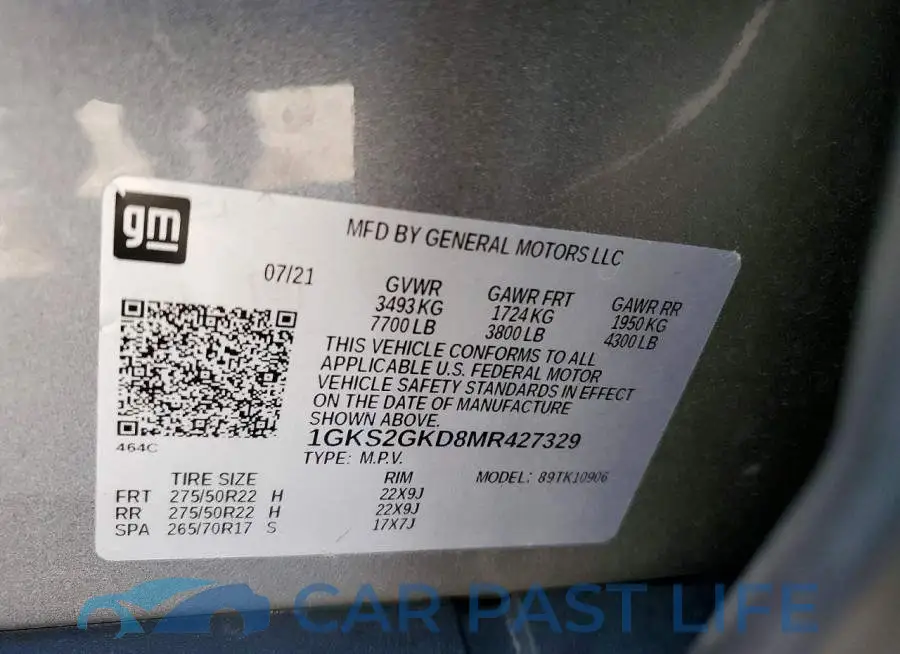 1GKS2GKD8MR427329# 13
