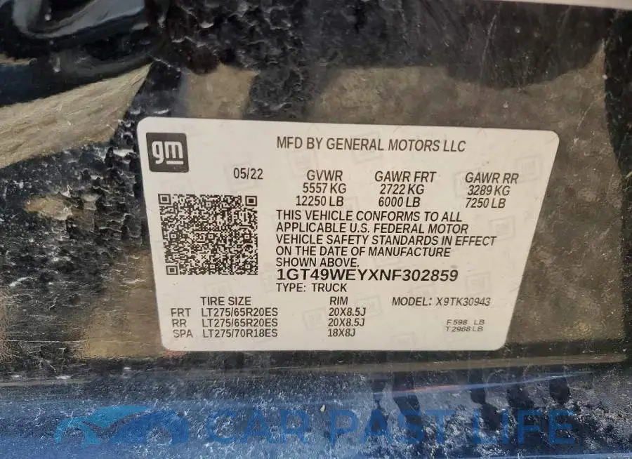 1GT49WEYXNF302859# 12