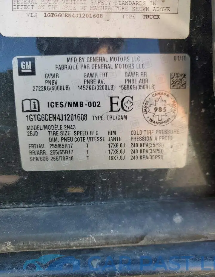 1GTG6CEN4J1201608# 12