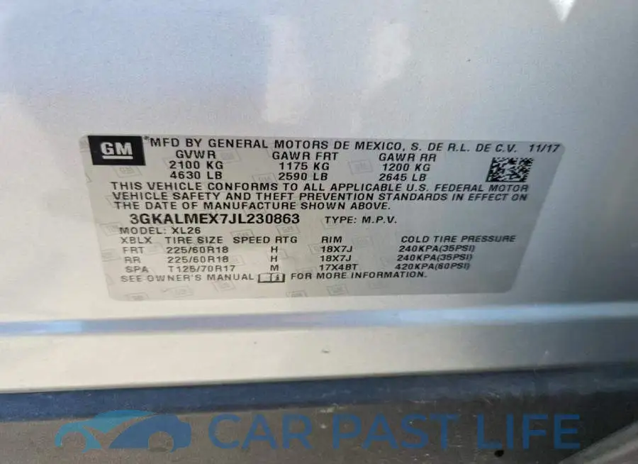 3GKALMEX7JL230863# 13