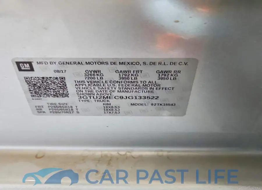 3GTU2MEC9JG133522# 12