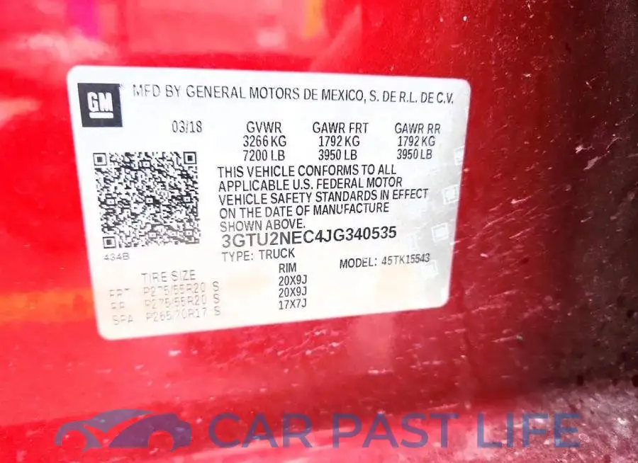 3GTU2NEC4JG340535# 12