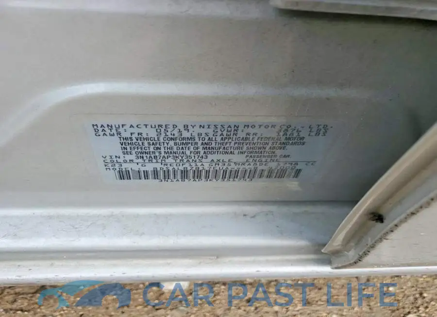 3N1AB7AP3KY351743# 12