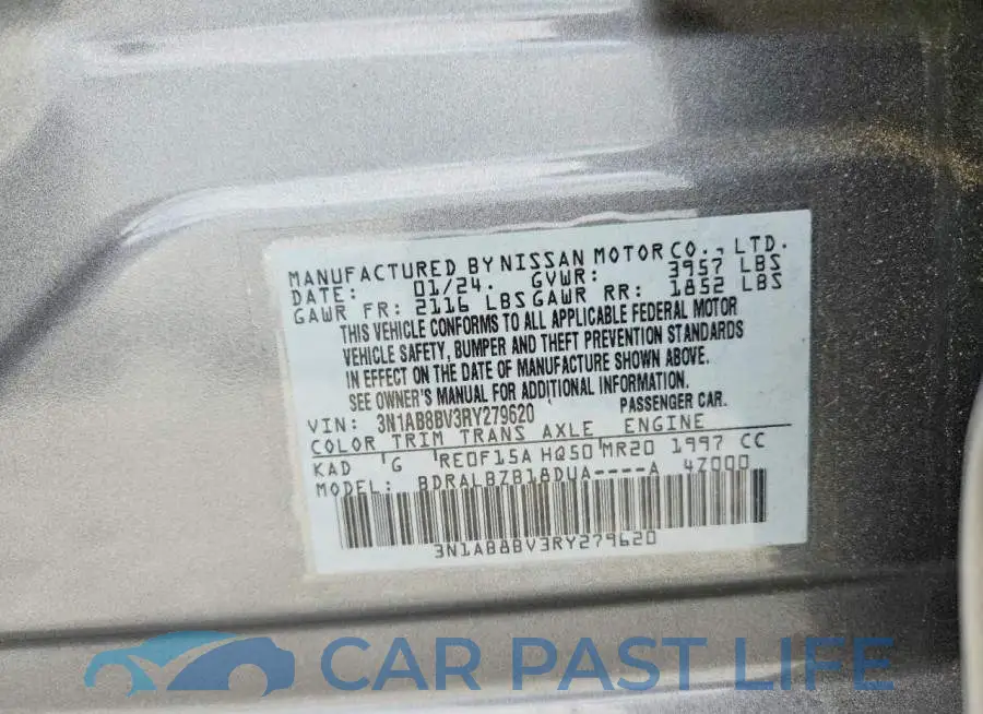 3N1AB8BV3RY279620# 12
