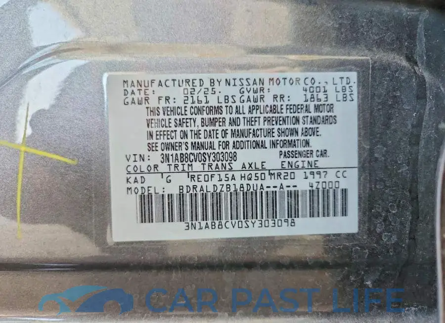 3N1AB8CV0SY303098# 12