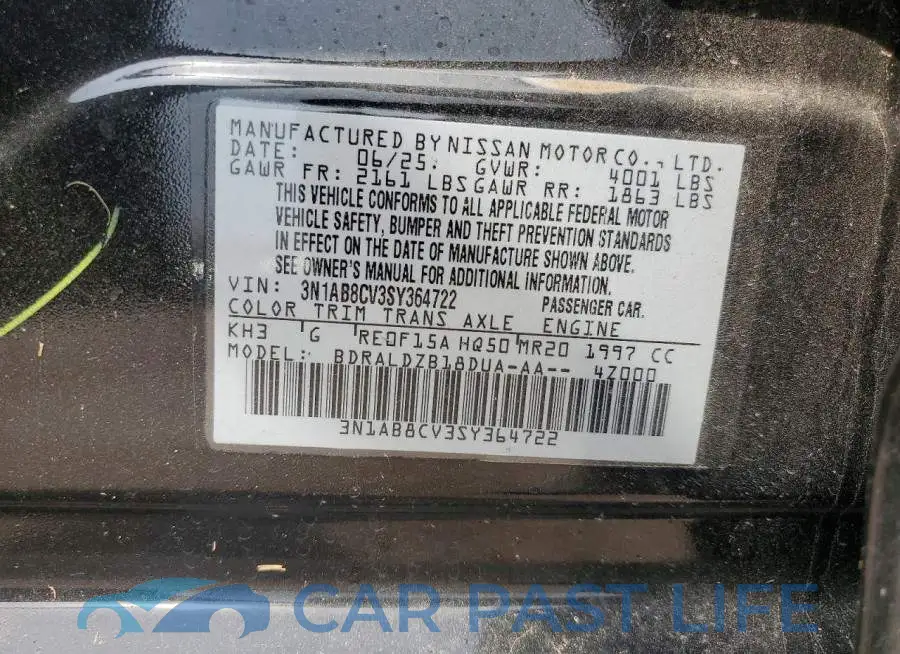 3N1AB8CV3SY364722# 12
