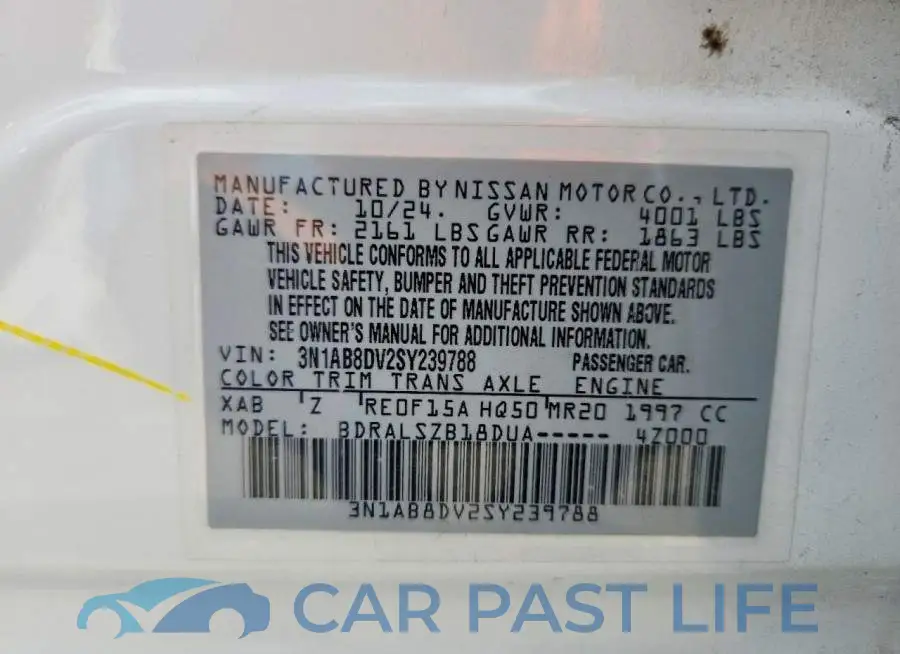 3N1AB8DV2SY239788# 12