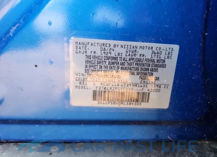3N1CP5BV0RL584305# 14