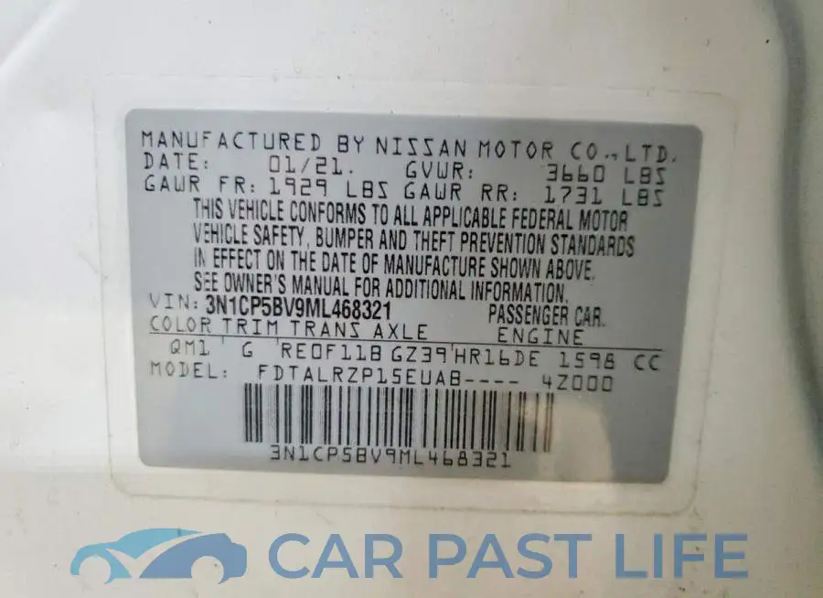 3N1CP5BV9ML468321# 13
