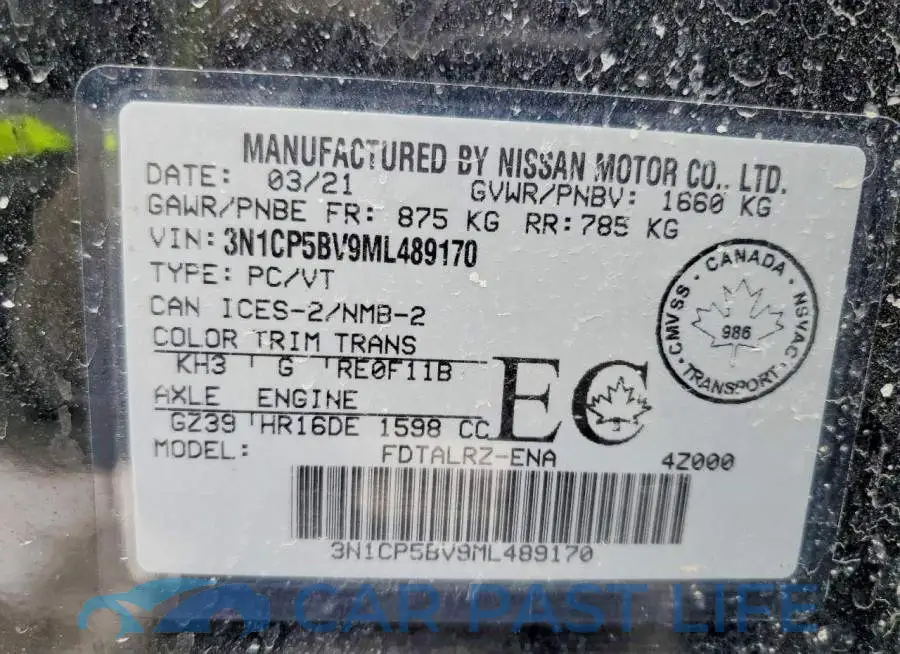 3N1CP5BV9ML489170# 14