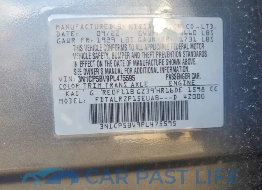 3N1CP5BV9PL475595# 12