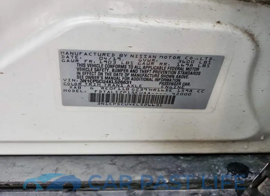 3N1CP5CU4KL526631# 13