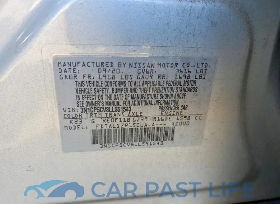 3N1CP5CV8LL551543# 13