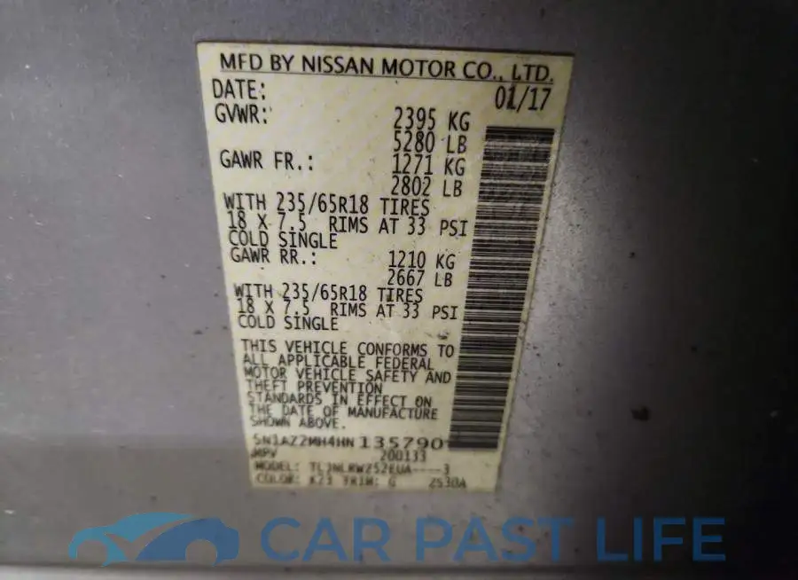 5N1AZ2MH4HN135790# 14