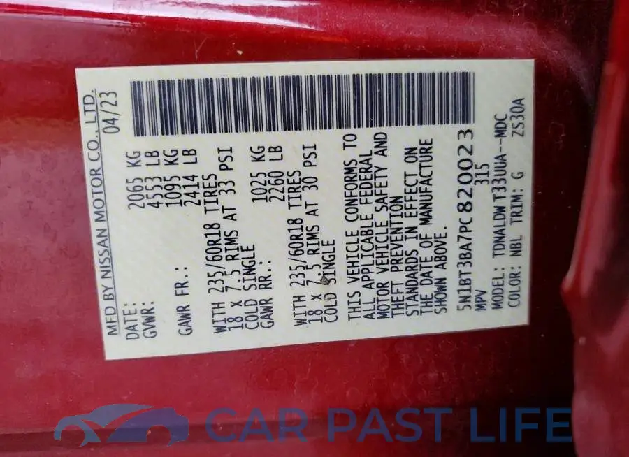 5N1BT3BA7PC820023# 12