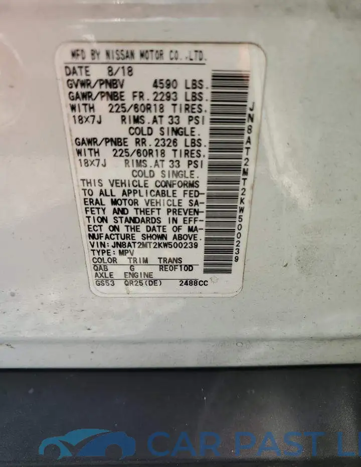 JN8AT2MT2KW500239# 13