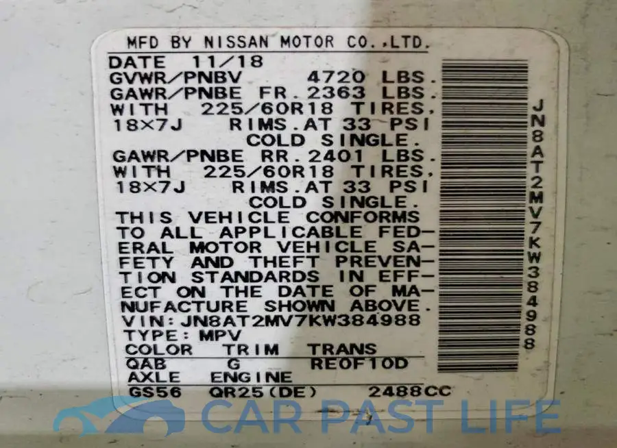 JN8AT2MV7KW384988# 13