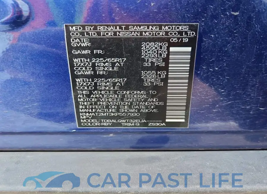 KNMAT2MT3KP557930# 13