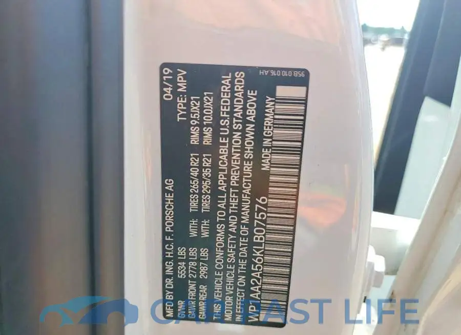 WP1AA2A56KLB07576# 13