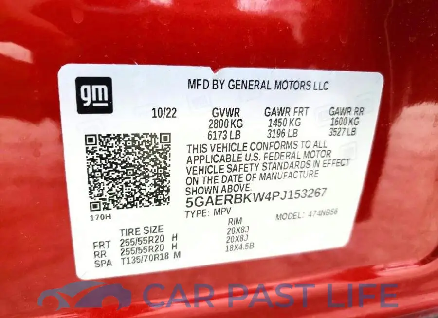 5GAERBKW4PJ153267# 13