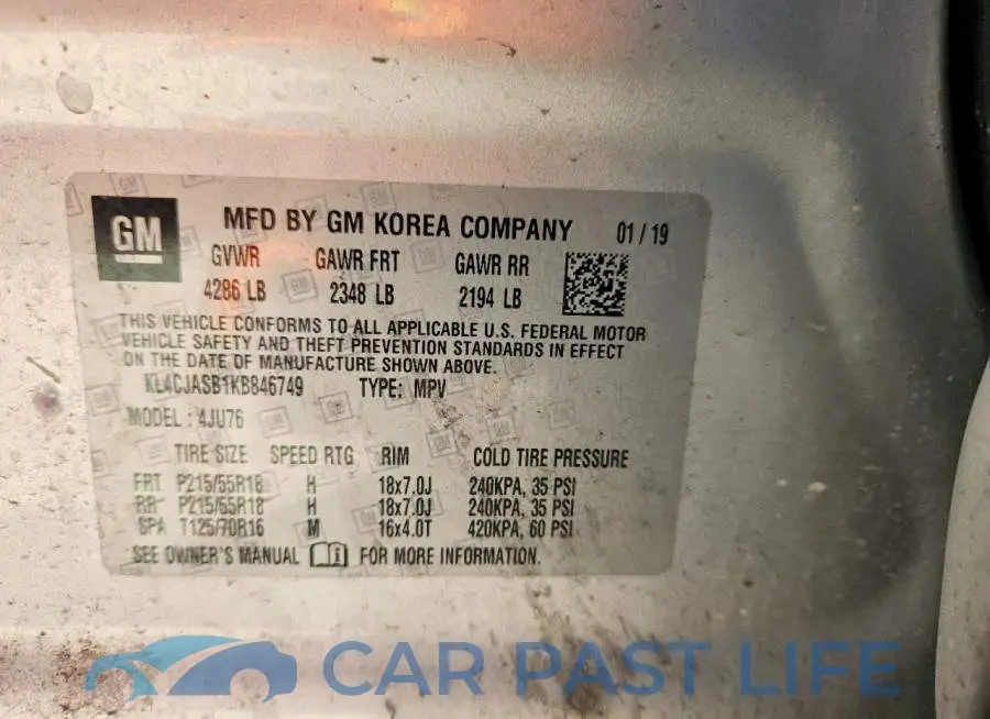 KL4CJASB1KB846749# 14