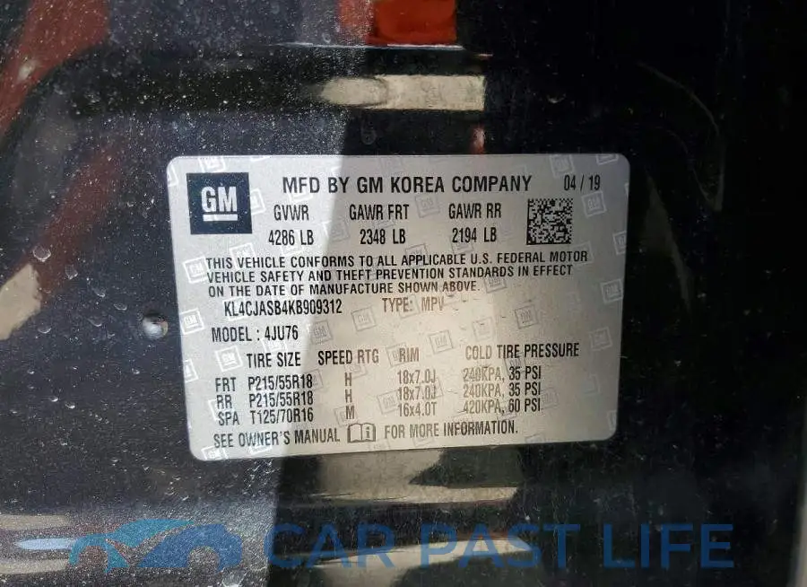 KL4CJASB4KB909312# 12