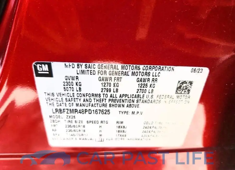LRBFZMR48PD167625# 13