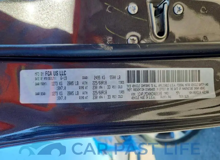 1C4PJMDX0KD469109# 14