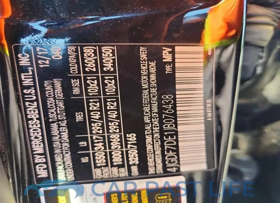 4JGDF7DE1JB076438# 12