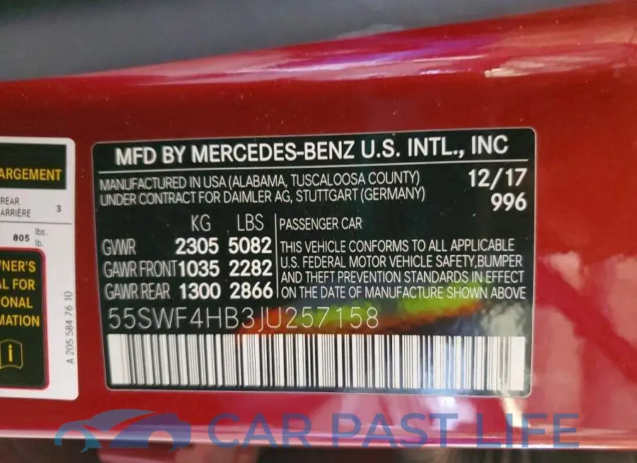 55SWF4HB3JU257158# 12