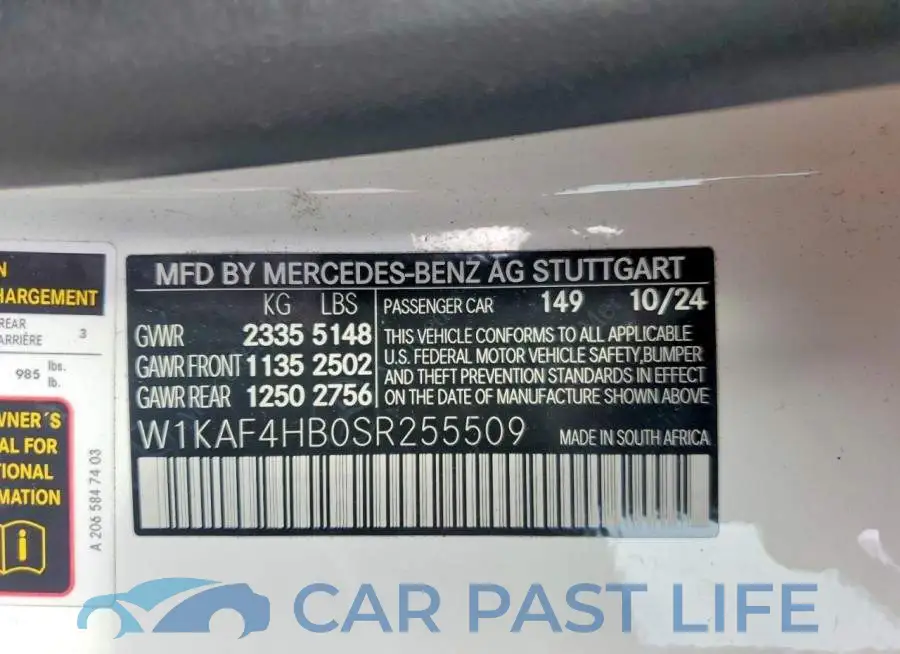 W1KAF4HB0SR255509# 12