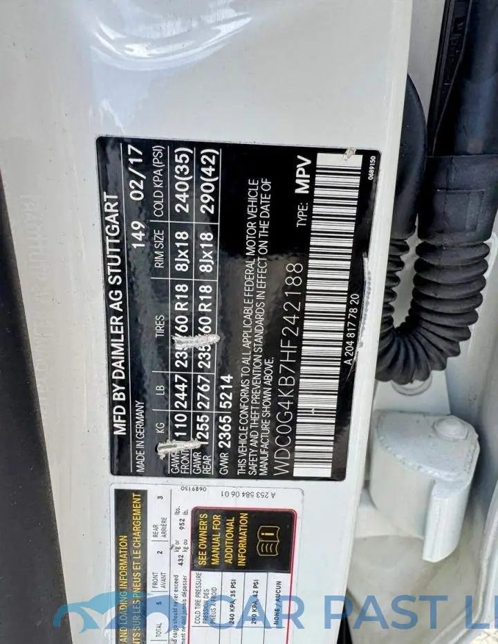 WDC0G4KB7HF242188# 11