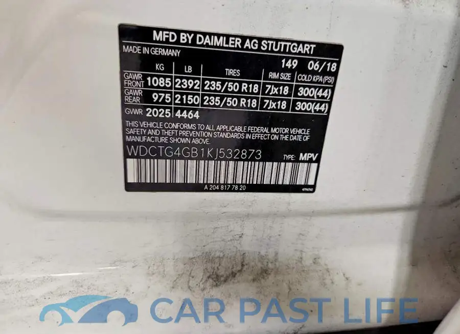 WDCTG4GB1KJ532873# 13
