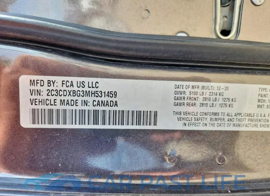 2C3CDXBG3MH531459# 12