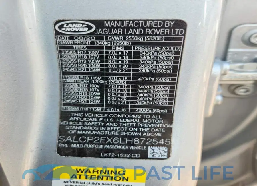 SALCP2FX6LH872545# 12