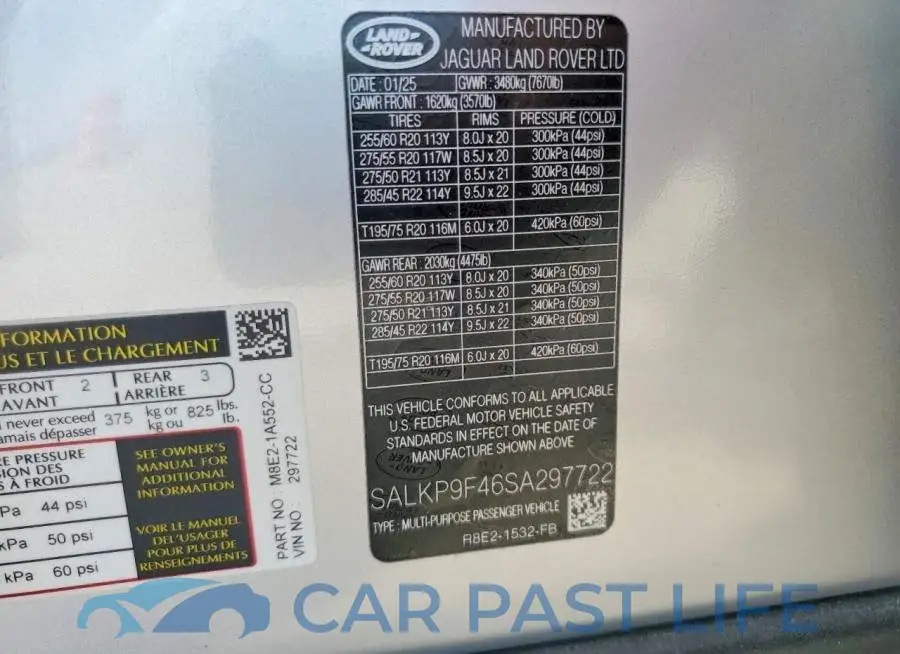 SALKP9F46SA297722# 12