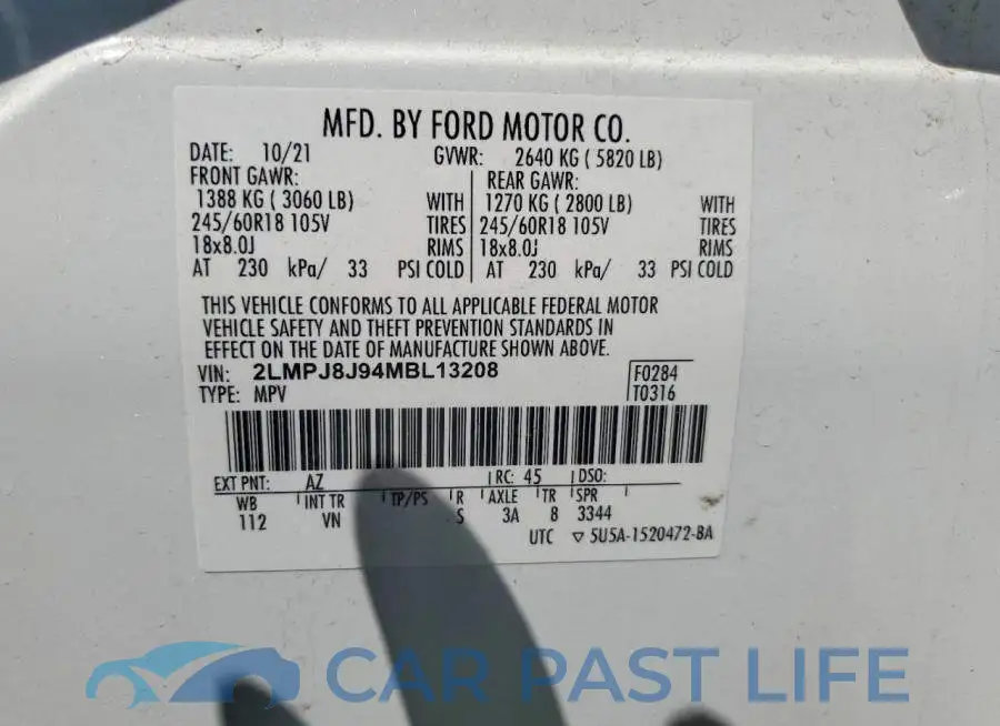 2LMPJ8J94MBL13208# 14