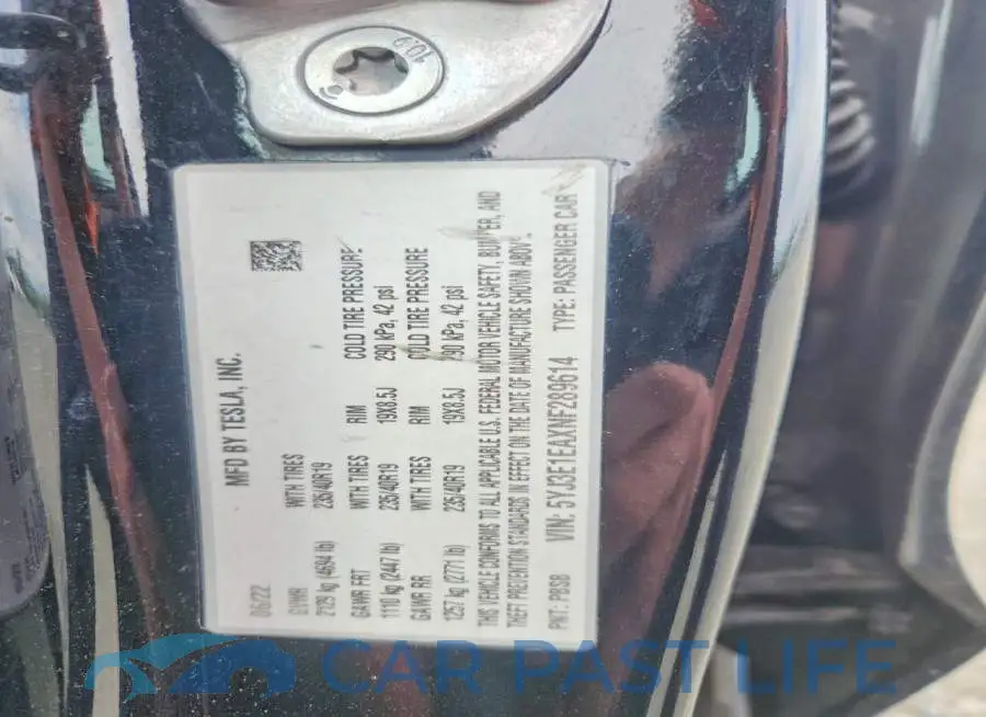5YJ3E1EAXNF289614# 12