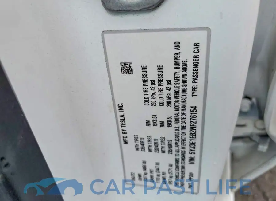 5YJ3E1EB2NF276154# 13