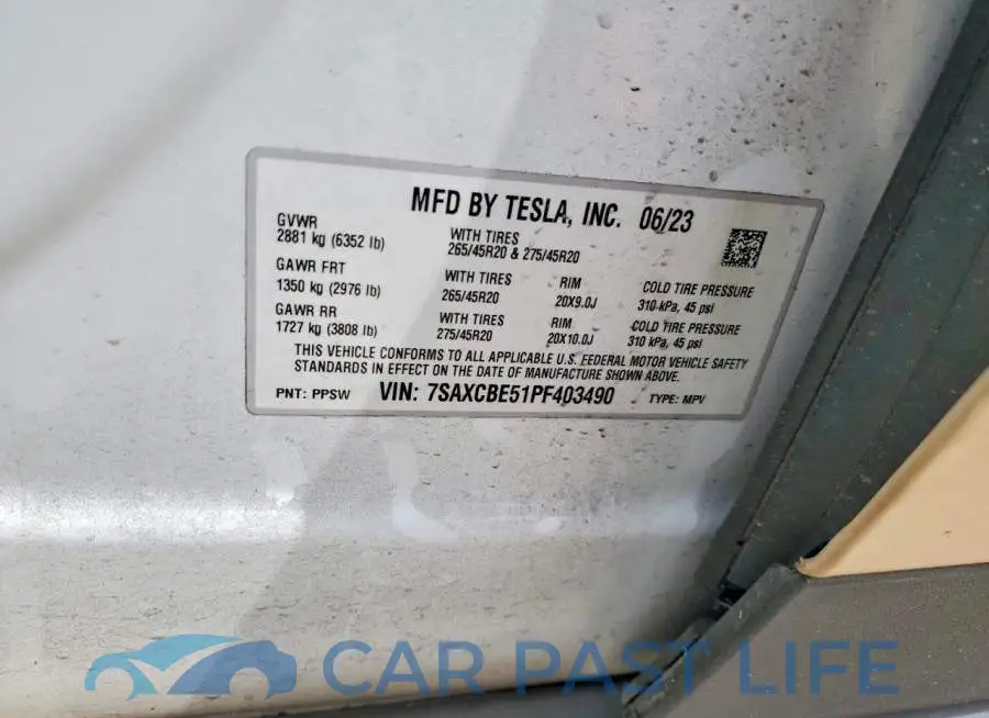7SAXCBE51PF403490# 13