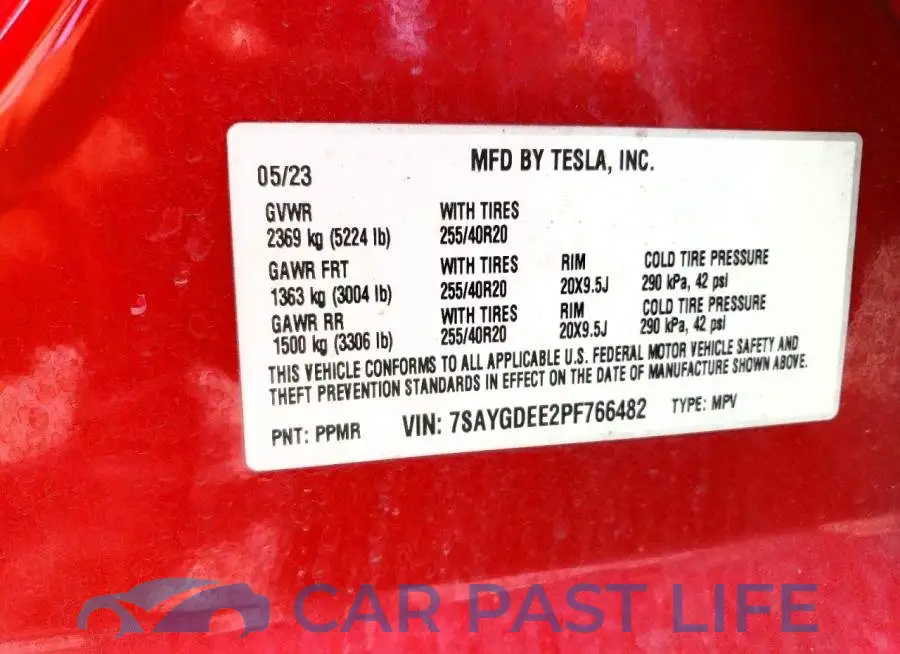 7SAYGDEE2PF766482# 12