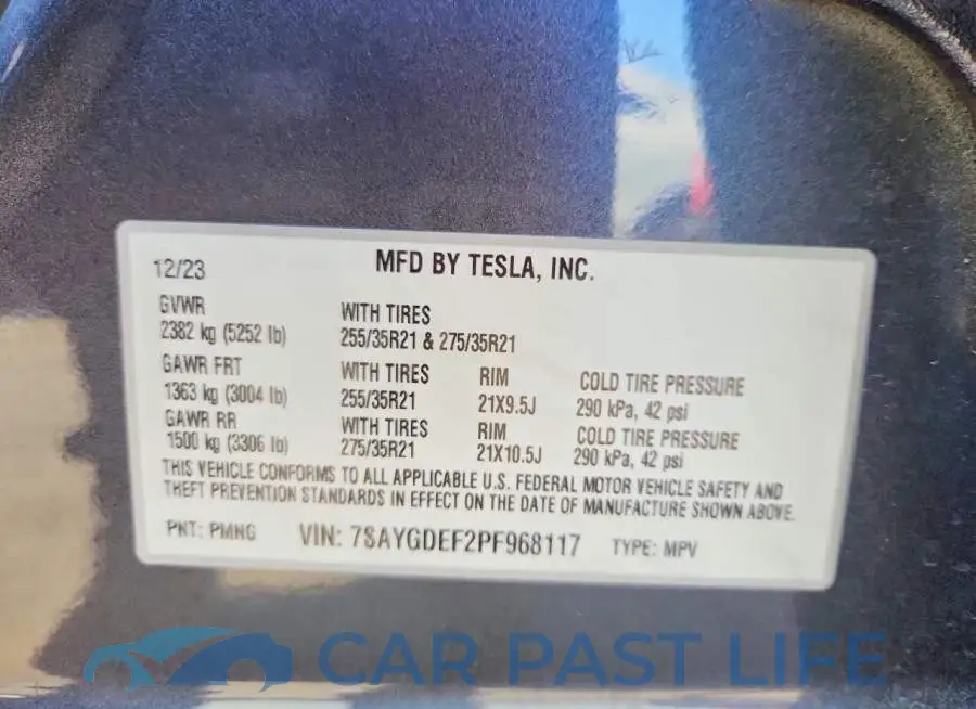 7SAYGDEF2PF968117# 12