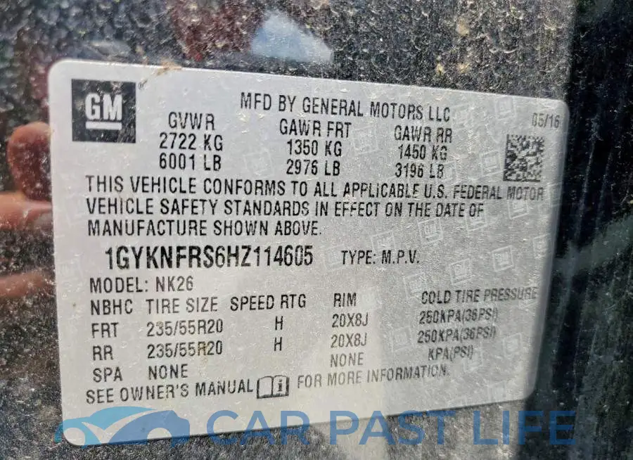 1GYKNFRS6HZ114605# 13
